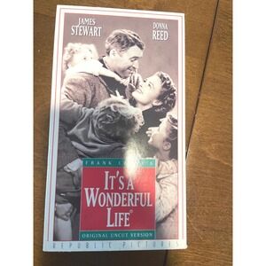 Its a Wonderful Life VHS James Stewart Donna Reed Original Uncut Version B&W